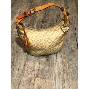 Dooney & Bourke rare vintage coated cotton signature logo charm bucket bag